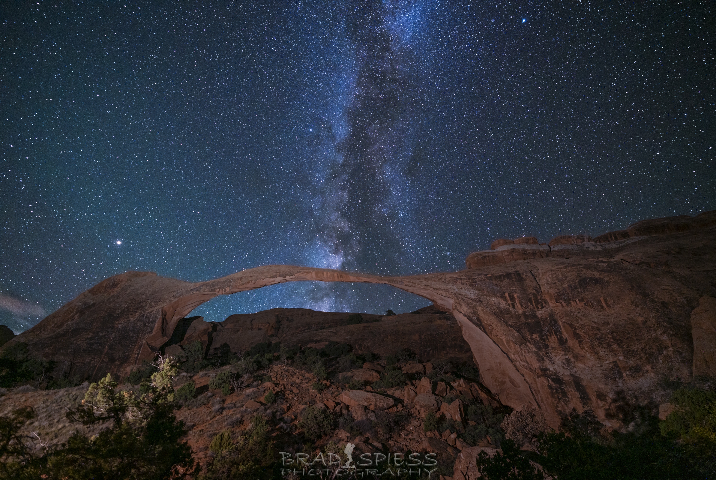 The Milky Way rising up behind Landscape Arch