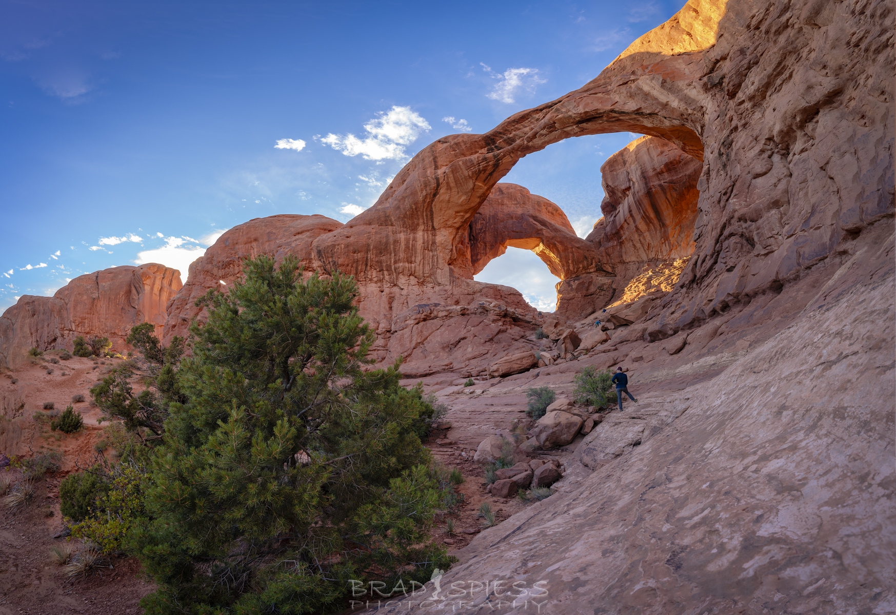 Double Arch in Arches National Park at Sunset