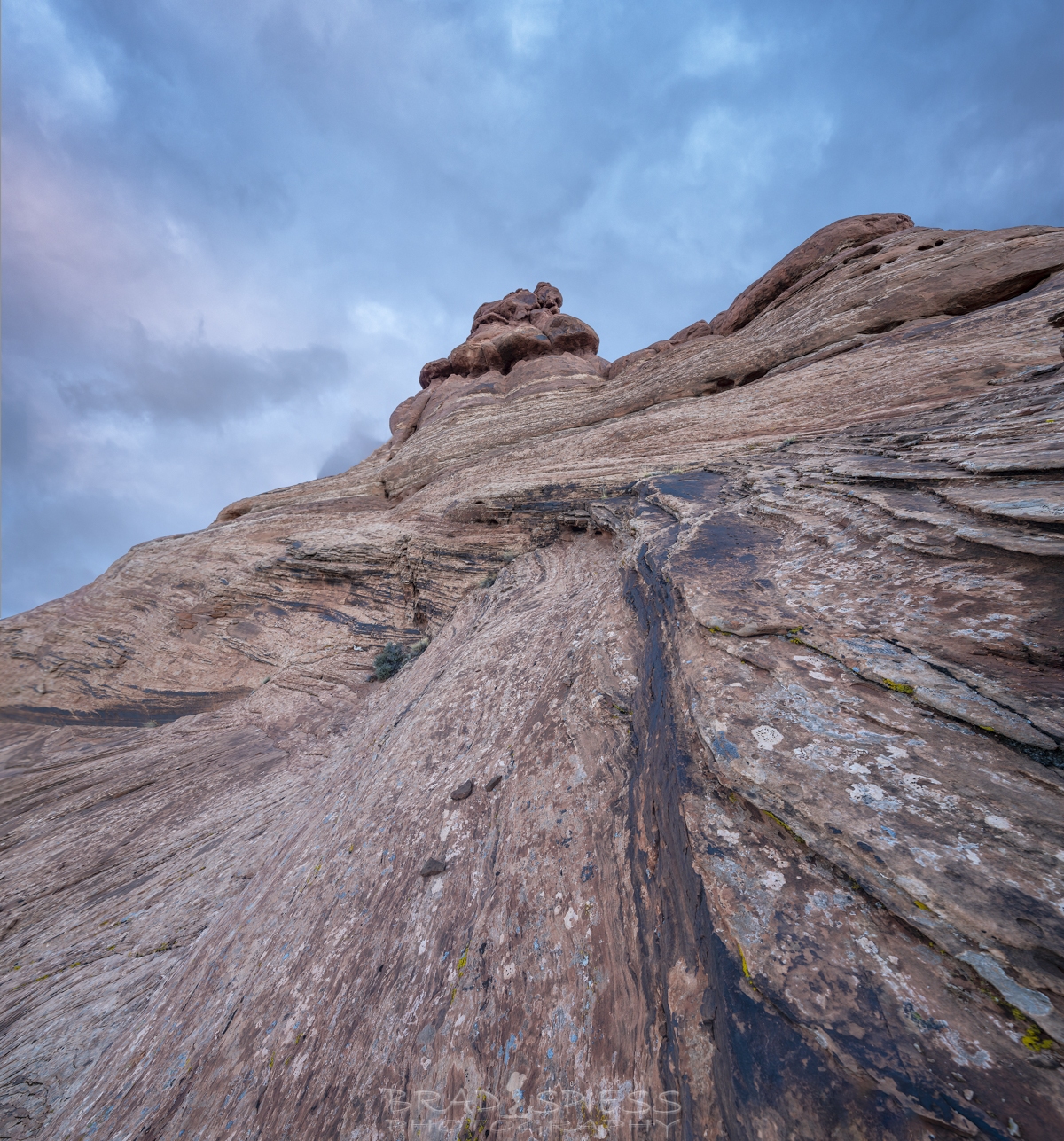 A vertical pano of this cool rock with lots lots of leading lines, sky blended in later to add some 