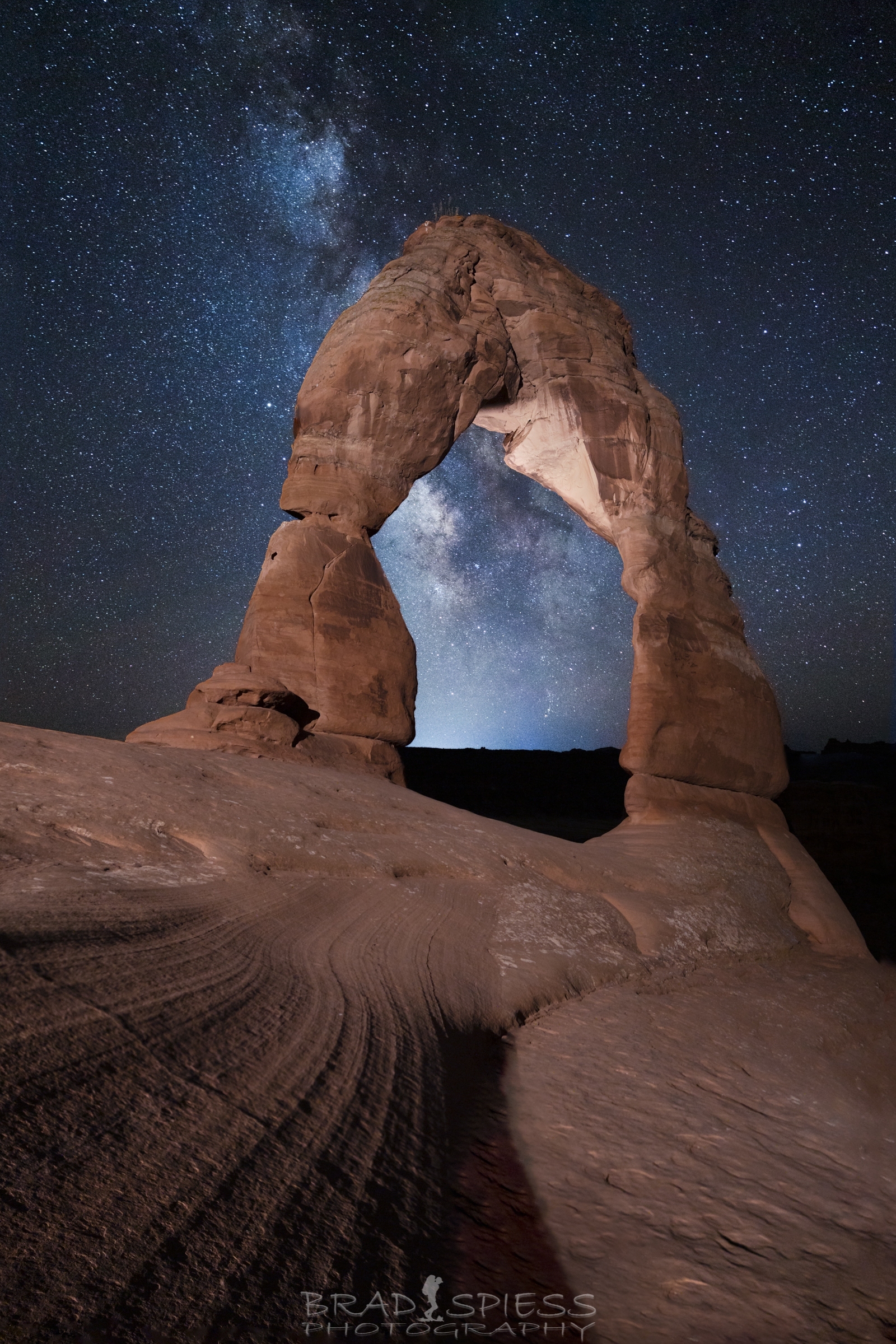 The Milky Way rising up behind the Delicate Arch