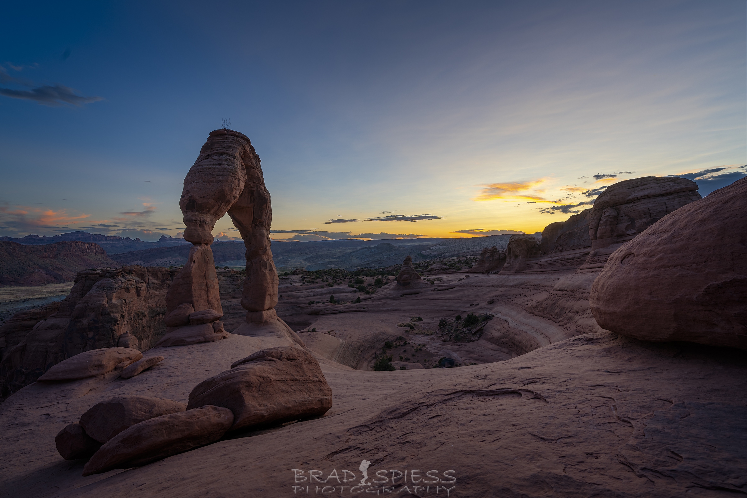 Sunset at the Delicate Arch in Arches National Park
