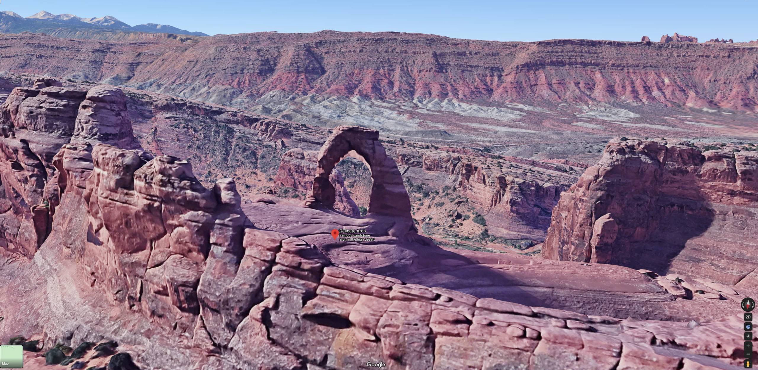 3D Google Maps View of Delicate Arch Area