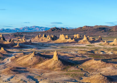 Catching the sunrise illuminating the tufa's of Trona Pinnacles.