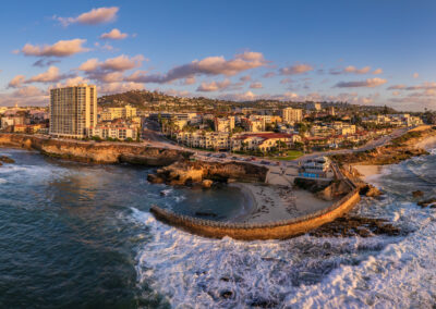 Sunset above Children's Pool in La Jolla, San Diego.