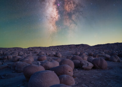 The Milky Way rises up over the "Pumpkin Patch" in Anza Borrego State Park.